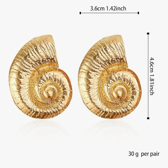 🔸️ DANNIJO🔸️ Gold Shell Swirl Viva Earrings - Picture 4 of 5